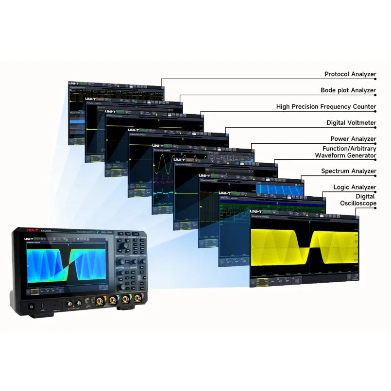 UNI-T MSO3054X 4 Channels 500MHz  Mixed Signal Oscilloscope 5.0 GSa/s Sample Rate 500Mpts Max. Memory Depth Spectrum Analyzer lexso