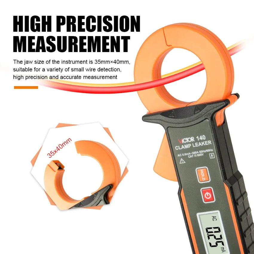 VICTOR VC140 Digital AC 600V 300A 4 Bit LCD Display Clamp CT Leaker Measure AC Leakage /AC Current 60 Sets Meter LS   ytdi