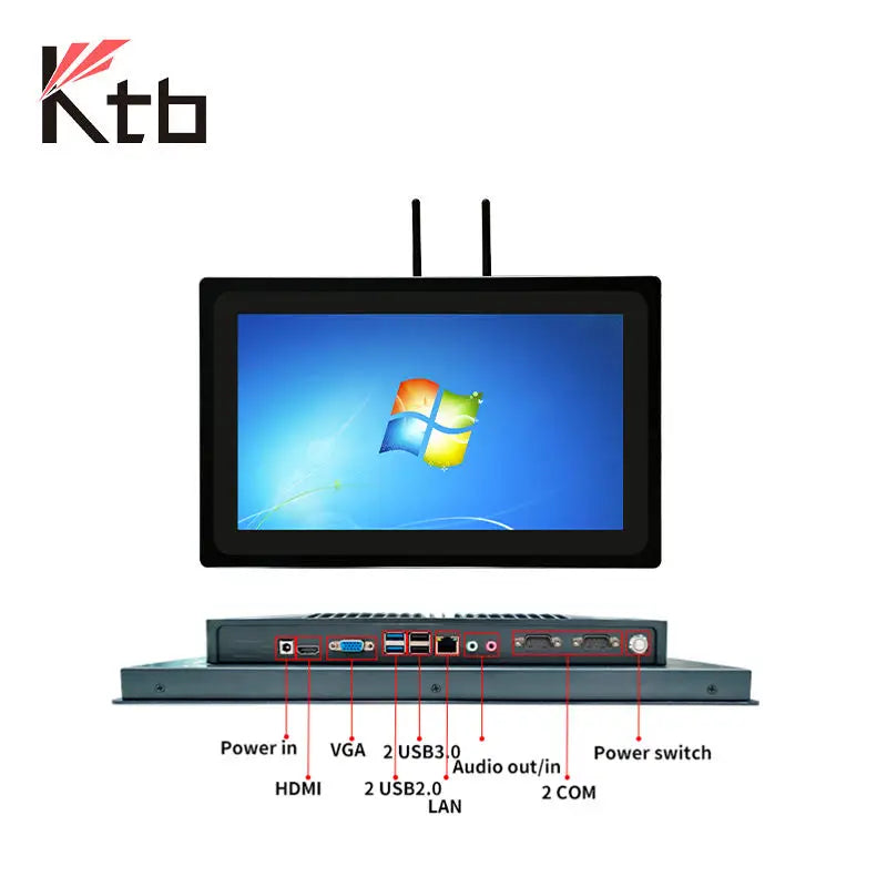 KTB 10.1" Inch Embedded System Industrial Lcd Monitor 10"windows Panel Pc   12.1 Inch Industrial Panel Pc    ytdi