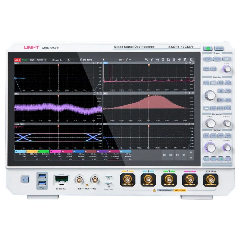 UNI-T MSO7104X 1GHz 4 Channel High Bandwidth Mixed Signal Oscilloscopes 1,000,000 Wfms/s 10GSa/s 60Mhz Signal Source lexso