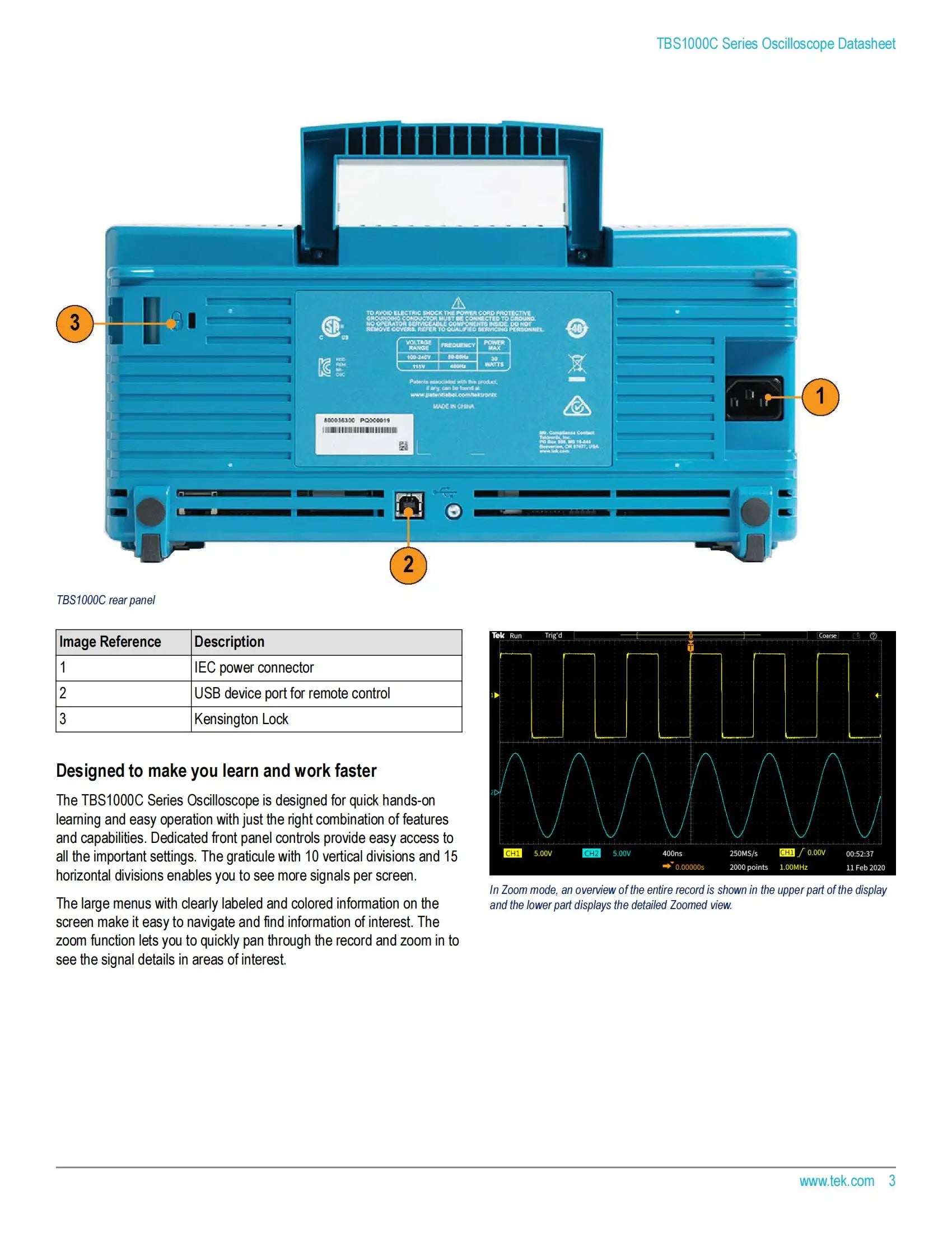 Tektronix TBS 1102C 100MHz 2 Channels Digital Oscilloscopes Training Equipment Price Contact Us   ytdi