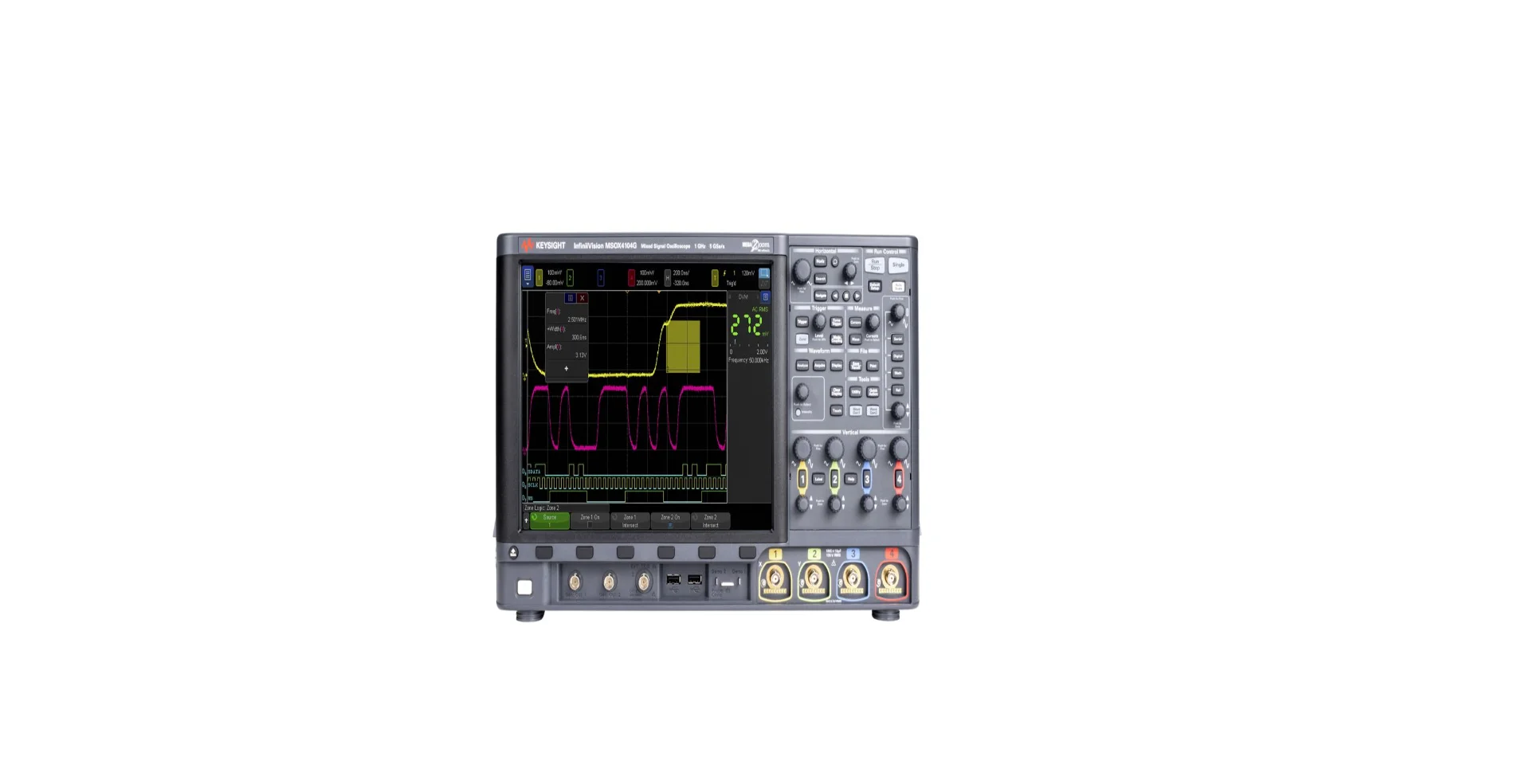 Keysight TTLTES MSOX4154G Mixed Signal Oscilloscope: 1.5 GHz, 4 Analog Plus 16 Digital Channels