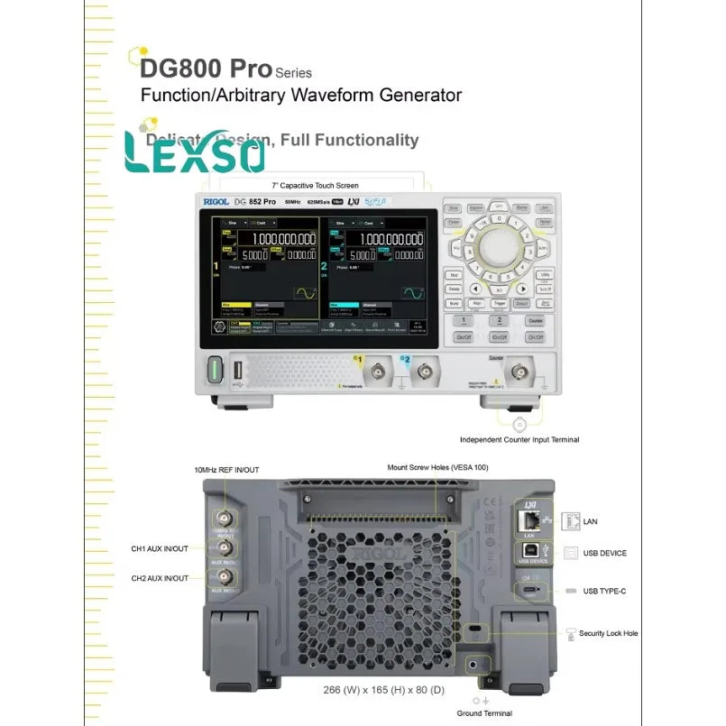 Rigol DG821/822/852 Pro Arbitrary Waveform Signal Generator for Laboratory Use OEM Customizable 25MHz 50MHz  lexso