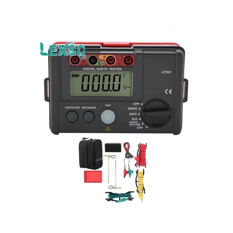 UNI-T UT521 UT522 Digital Earth Ground Tester Kit Electronic Ohmmeter for Ground Insulation Testing     lexso