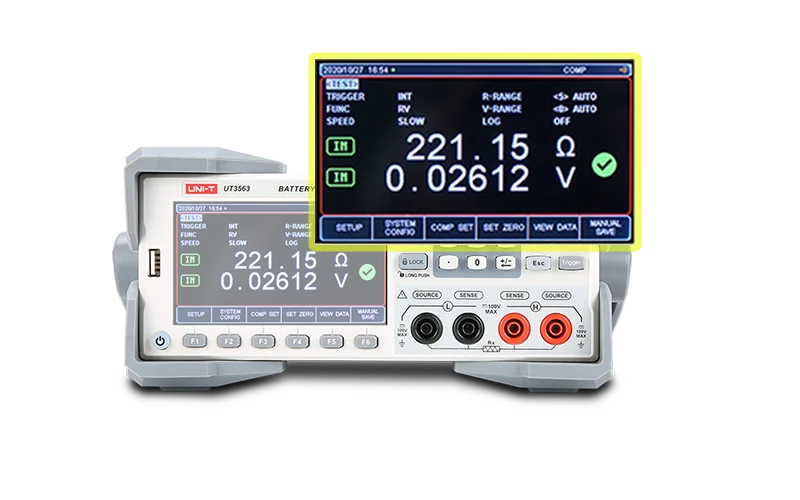 UNI-T UT3562 UT3563 High Precision Battery Internal Resistance Tester 0.01mV~100V/400V 0.1μΩ~3.2000kΩ Voltage Test Instrument