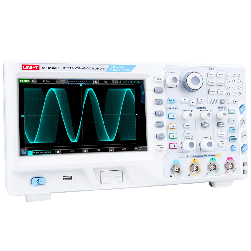 UNI-T MSO2102 Touch Screen Digital Fluorescence Oscilloscope Dual Channels 100M Bandwidth 2GSa/s Sample Rate 56Mpts Memory Depth lexso