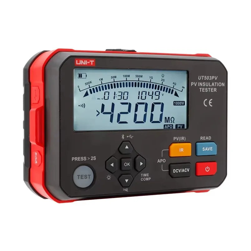 UNI-T UT503PV Digital Display Automatic AC and DC Voltage Recognition PV Insulation Tester with Measurement Features lexso