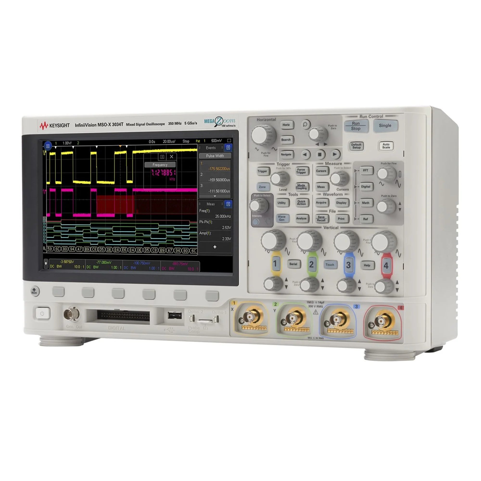 Keysight MSOX3034T Mixed Signal Oscilloscope 350 MHz 4 Analog and 16 Digital Channels