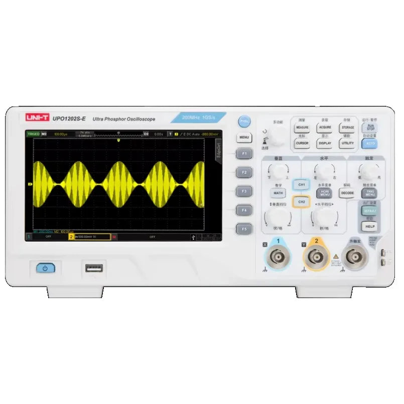 UNI-T UPO1202CS Digital Fluorescence Oscilloscope Dual Channel 200MHz Bandwidth 1GSA/s Sample Rate 56Mpts Memory Depth lexso