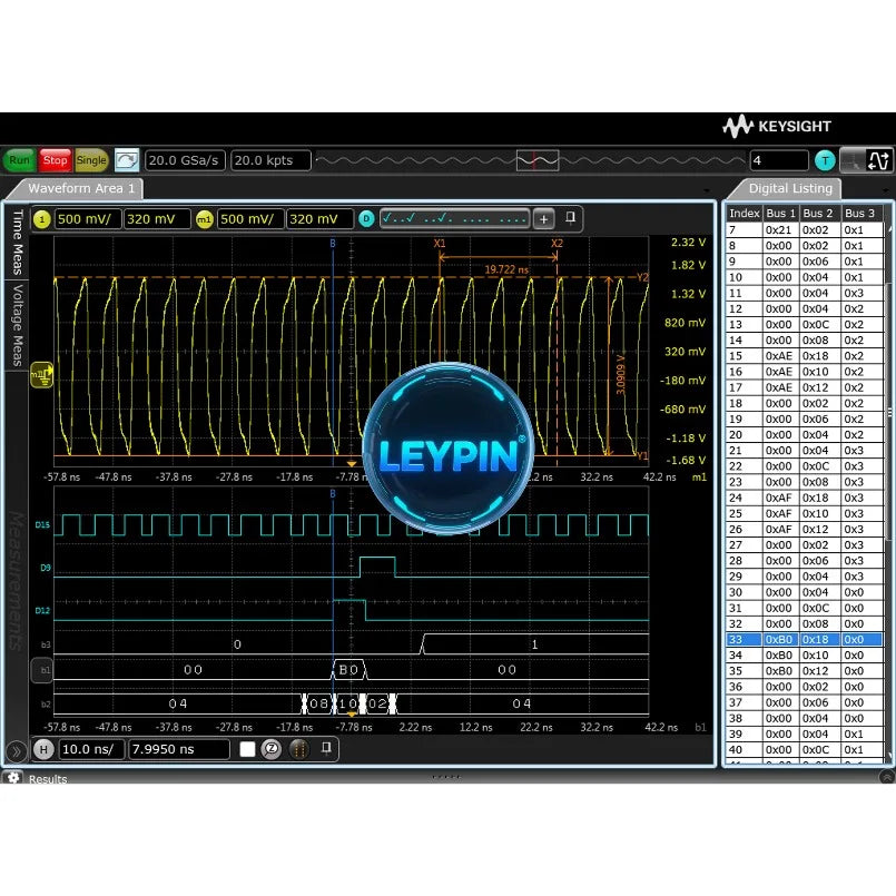 Keysight MSOS204A HD Oscilloscope: 2 GHz, 4 Analog Channels Plus 16 Digital Channels Maximum Sampling Rate 20 GSa/sec    lexso