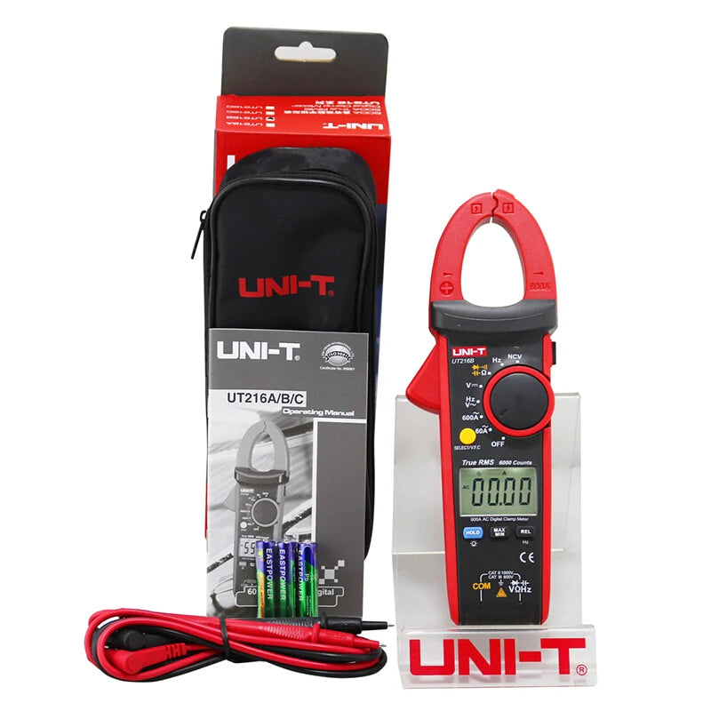 UNI-T UT216B True RMS Digital Clamp Meter 600A,VFC NCV Current Voltage Resistance Capacitance Frequency Temperature Clamp Meter    ytdi