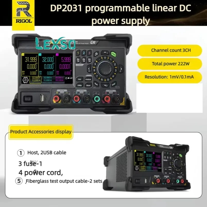 Rigol DP2031 Programmable Linear DC Voltage Regulator Power Supply 222W/32V/3A Channels for Testing Equipment  lexso
