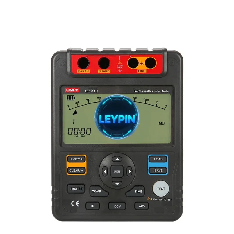 UNI-T UT513 Ac Dc USB Insulation Resistance Tester PI/DAR Measurement Parameter Record Analysis Digital    lexso