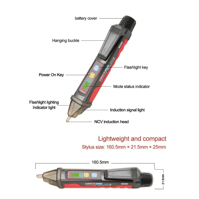 UT12E Electric Sensor Tester LED Light Pen Voltmeter Detection Circuit Test Electric Probe Indicator Electrician Tools lexso