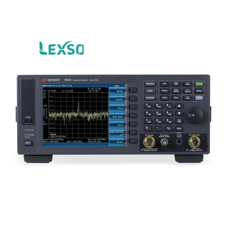 Keysight N9324C Basic Spectrum Analyzer (BSA) Frequency 1 MHz 20 GHz DANL 1GHz -144 DBmW Max Analysis Bandwidth 1 MHz   lexso