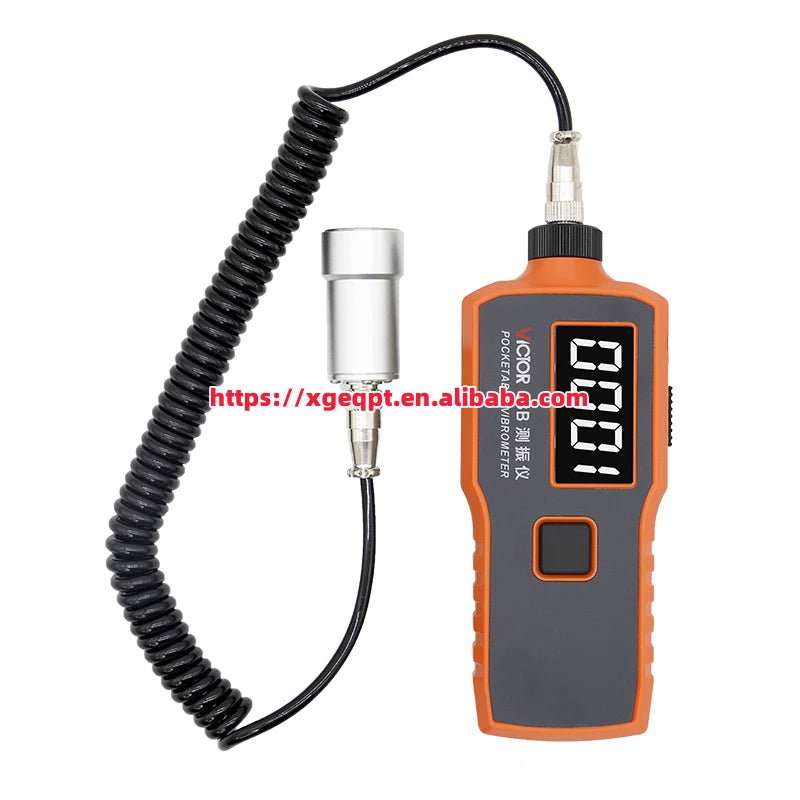 VICTOR VC63B Mini Orange Digital Vibration Meter 1-1999um Displacement Velocity0.1-199.9mm/s RMS Vibrometer   ytdi