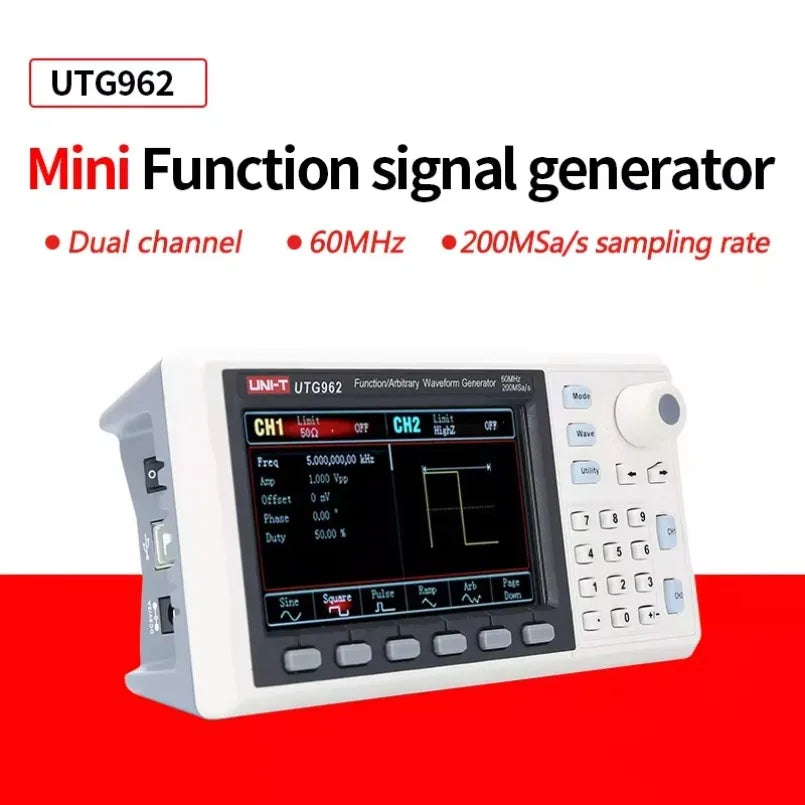 UTG962E Dual Channel 60Mhz Function Arbitrary Waveform Generator lexso