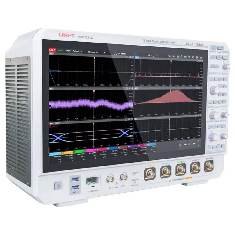 UNI-T MSO7104X 1GHz 4 Channel High Bandwidth Mixed Signal Oscilloscopes 1,000,000 Wfms/s 10GSa/s 60Mhz Signal Source lexso