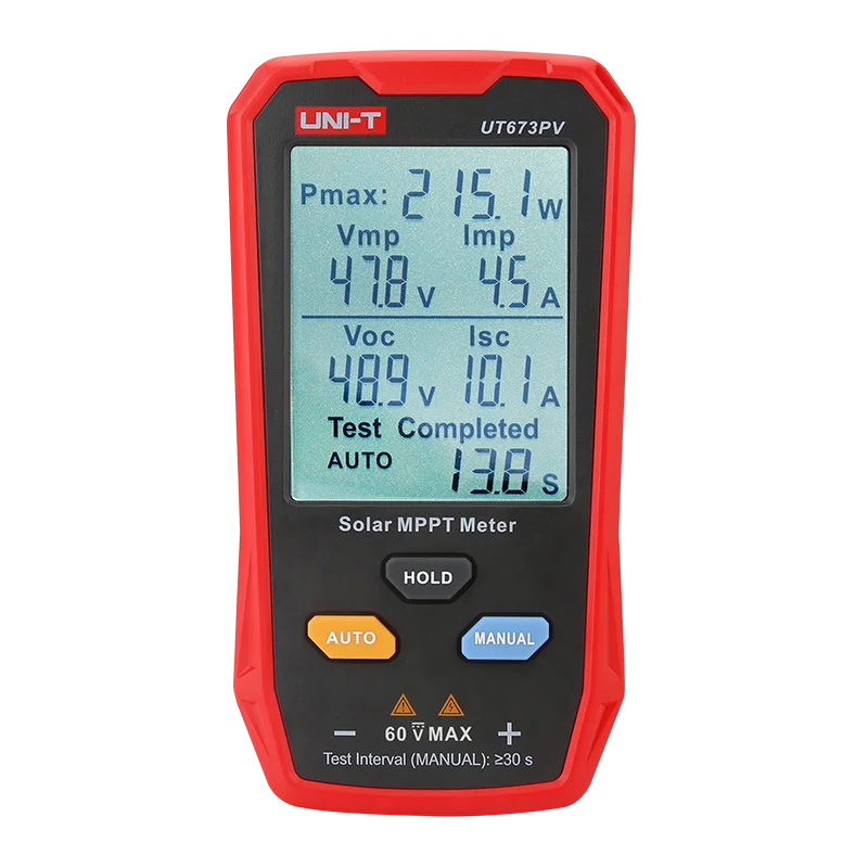 UNI-T UT673PV 5~800W Solar MPPT Meter Photovoltaic Solar Tracker Maximum Power Tester Pmax Vmp Lmp Voc Lsc Multi Tester    ytdi
