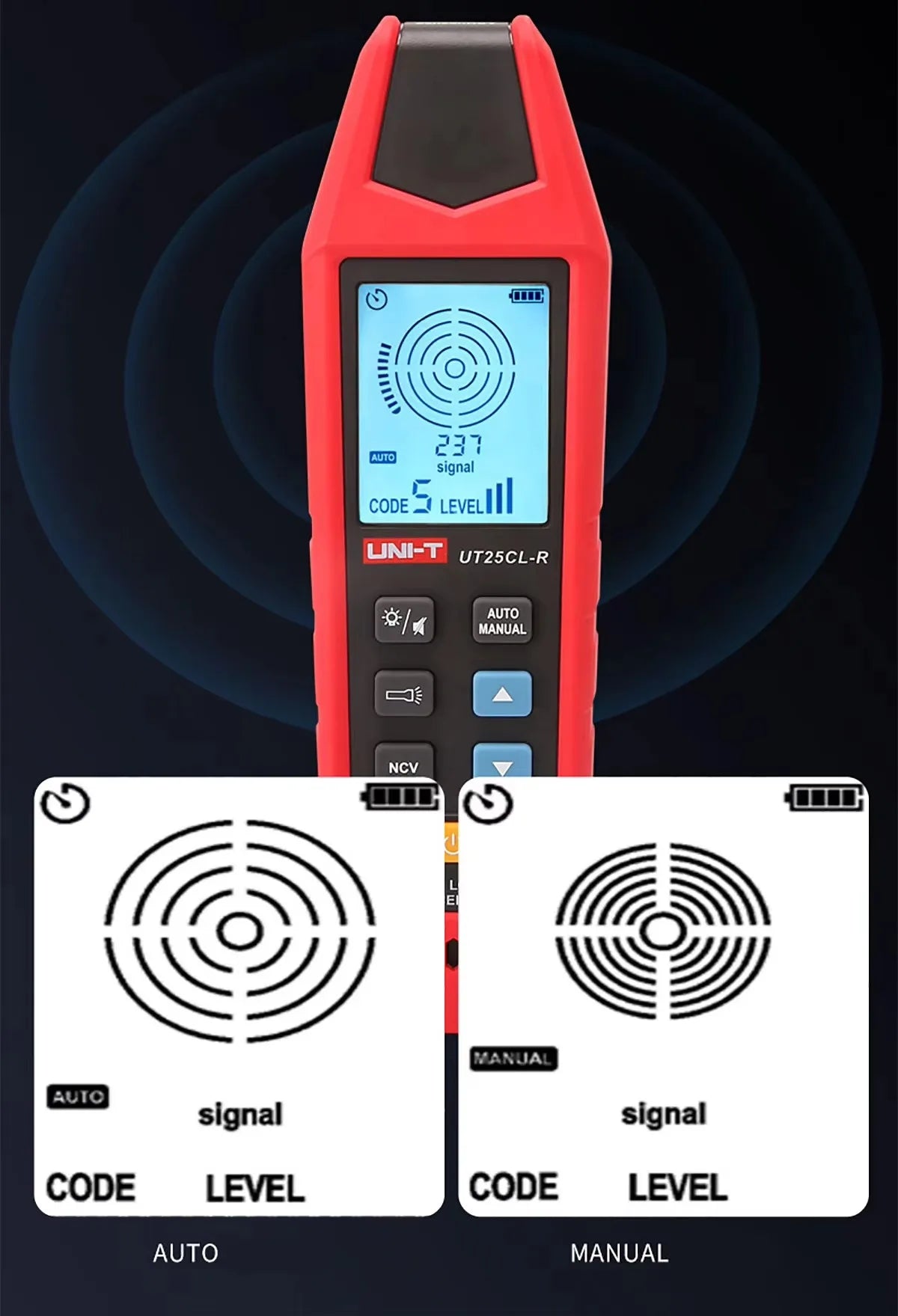 UNI-T UT25CL Handheld Cable Locator Detects Conductors Identifies Interruptions Short Circuits Traces Underground Cables LS    ytdi