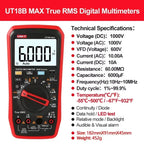 UNI-T True RMS Digital Multimeters UT15BMAX UT17BMAX UT18BMAX VFD Capacitance Voltage Current Electric Testing Meter    ytdi