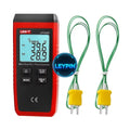 UNI-T K/J Dual Channel Mini Contact Probe Wide Range -58F 2372F Digital Thermocouple Thermometer Testing Equipment   lexso