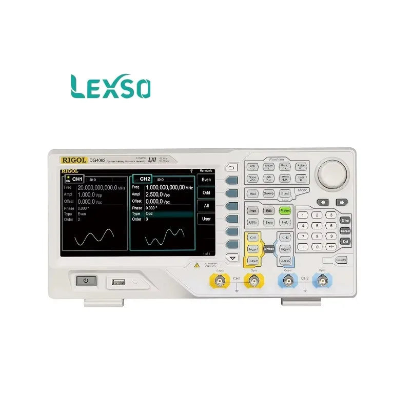RIGOL DG4062 2-Channel Waveform Generator 60MHz 500Msa/s 7-inch WVGA Large Screen Accurate Measurement lexso