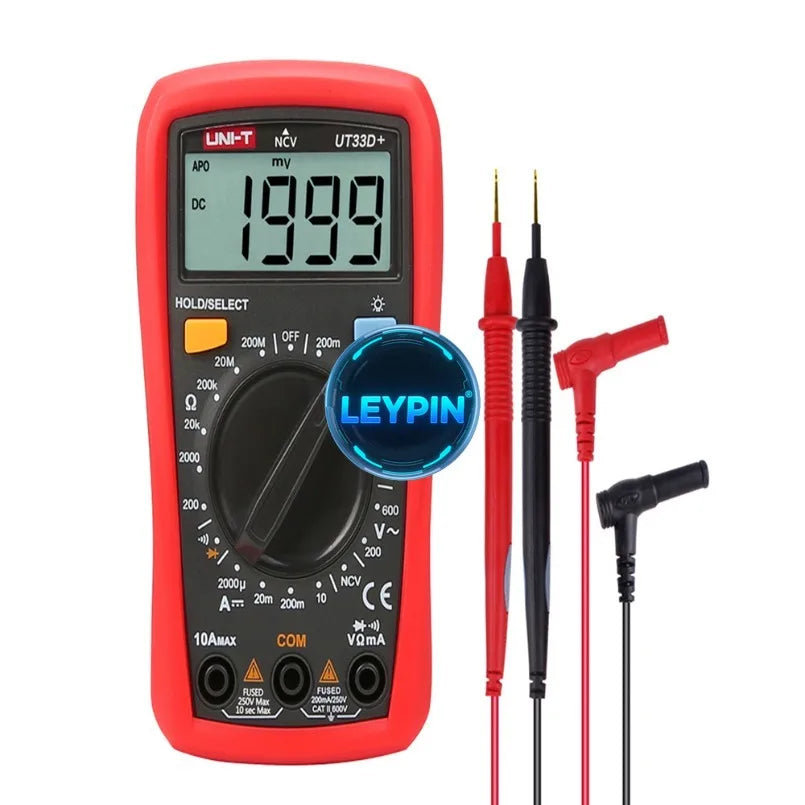 UT-33D+ Uni-t Multimeter AC DC Current Resistance NCV Tester Handheld Multimeter Digital     lexso