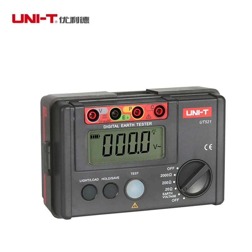 UNI-T UT521 Digital Earth Resistance Tester Digital Display 0-200V 0-2000 Ohm Ground Earth Resistance Voltage Meter Tester lexso