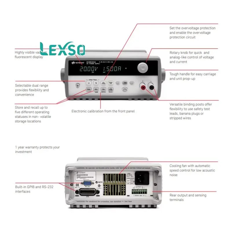 Keysight Technologies Series 28W Digital Bench Power Supply 0-60V 500mA 2-Output for Measuring & Analysing Instruments lexso