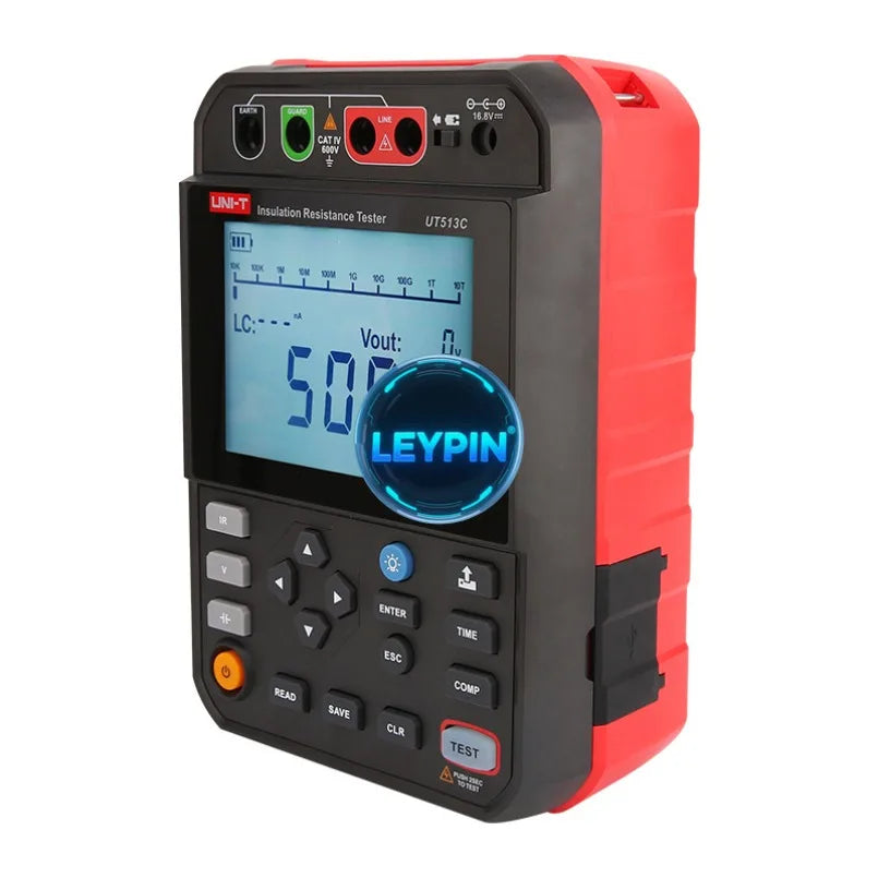 UNI-T UT513B 2.00T/UT513C 5.00T Resistance Testers 5kV  Data CAT IV 600V PI DAR Lithium Battery PC Software  lexso