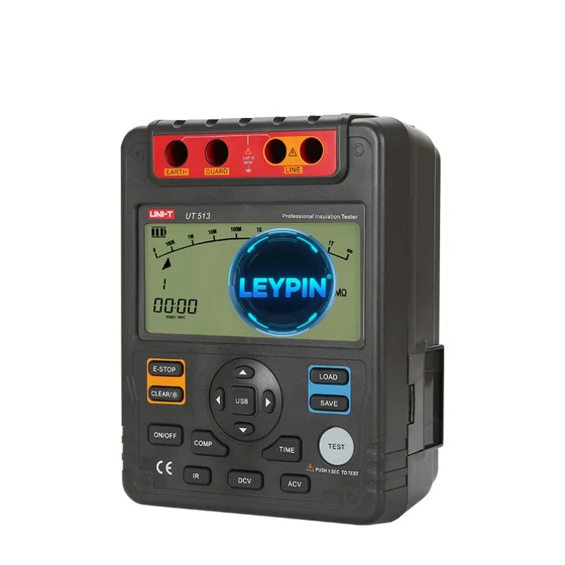 UNI-T UT513 Ac Dc USB Insulation Resistance Tester PI/DAR Measurement Parameter Record Analysis Digital    lexso