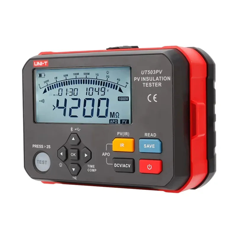 UNI-T UT503PV Digital Display Automatic AC and DC Voltage Recognition PV Insulation Tester with Measurement Features lexso