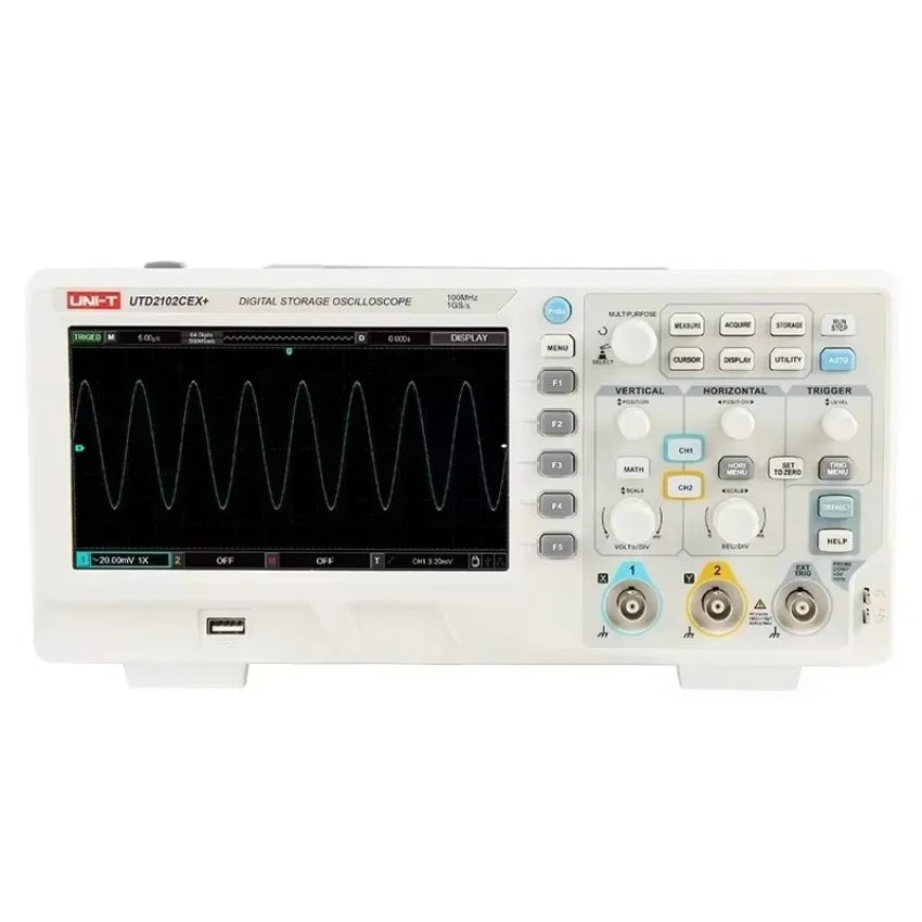UNI-T UTD2102CEX+ Digital Storage Oscilloscope 100mHz 2 Channels Portable Automotive Oscilloscope USB 7 Inches TFT LCD 1GSa/S LS    ytdi