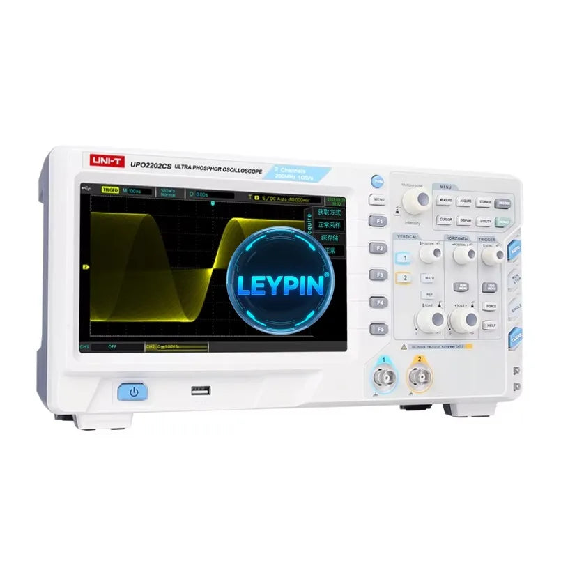 UNI-T UPO2202CS 1GS/s 2CH Powerful Waveform Analysis Function 8 Inch TFT LCD High Stable USB 200MHz Digital Oscilloscope     lexso