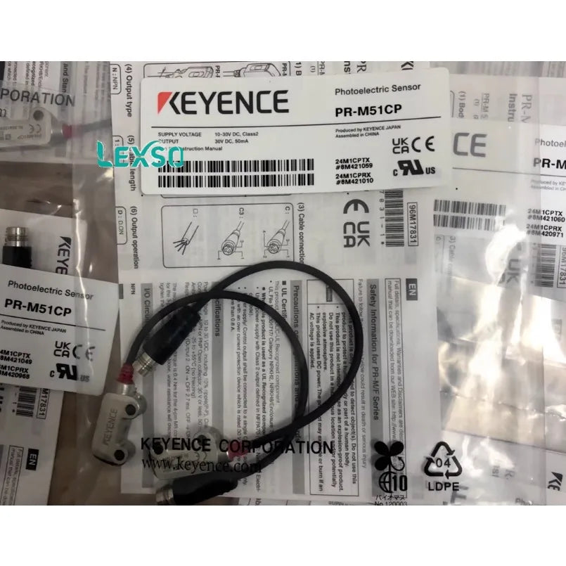 Keyence PR-M51CP Photoelectric Sensor Transmitter & Receiver 10-30VDC Mini-Slim New in Stock lexso   ytdi