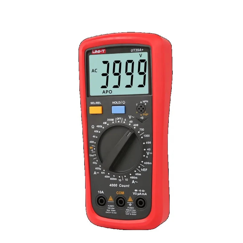 UNI-T UT39A+ Voltage Tester Current Resistance Capacitance Meter Multimeter Digital LCD Backlight Ohm Tester Count 3999 lexso