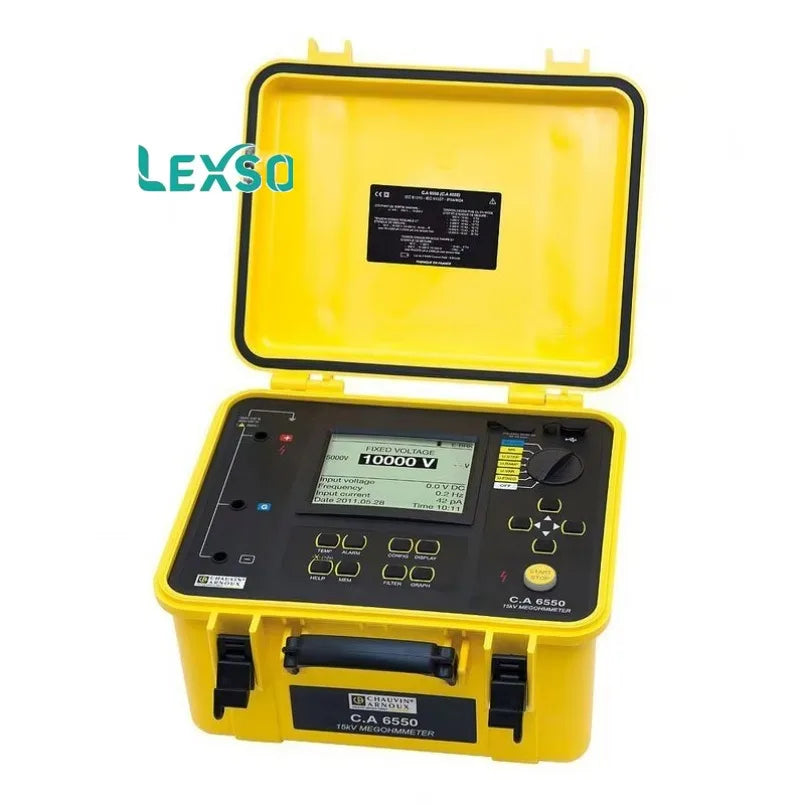 Chauvin Arnoux CA 6550 Insulation Resistance Tester at 10 KV with 0-8 MA Leakage Current Measurement  lexso