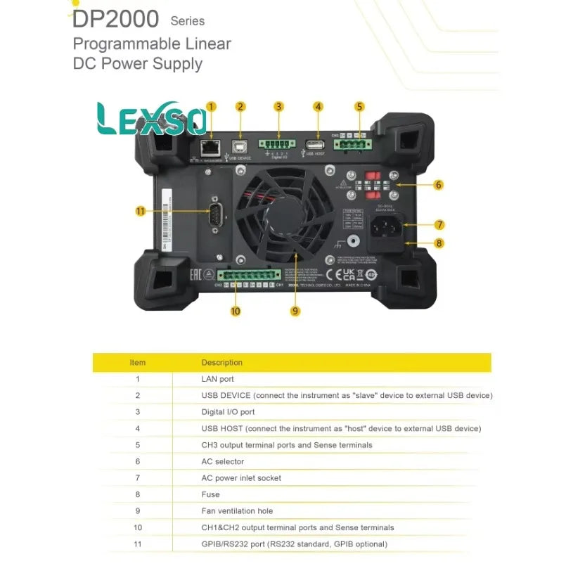 Rigol DP2031 Programmable Linear DC Voltage Regulator Power Supply 222W/32V/3A Channels for Testing Equipment  lexso