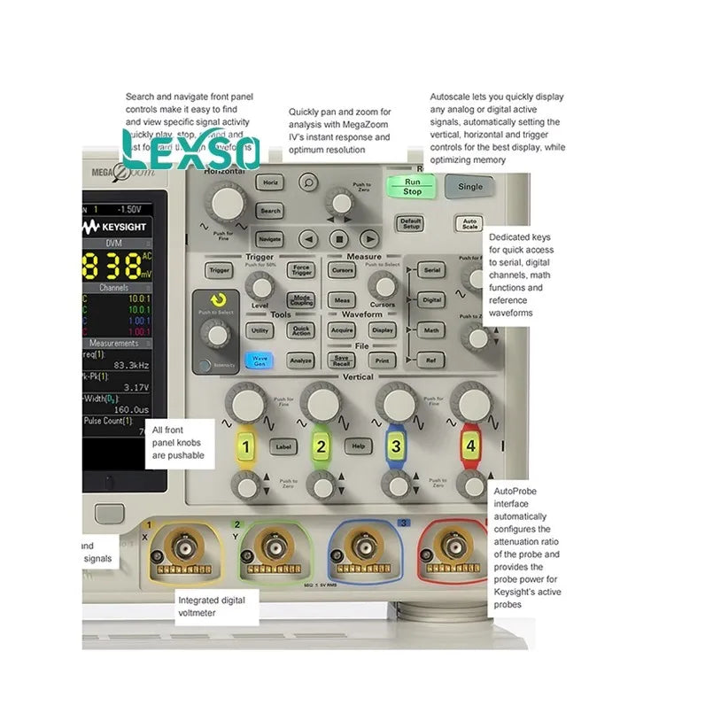 Keysight DSOX3054A Oscilloscope: 500 MHz, 4 Channels lexso