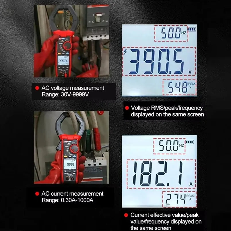 UNI-T UT219P Harmonic Power Clamp Meter 3 Phase Professional Active Apparent Reactive Power Factor Meter Pliers Multimeter lexso