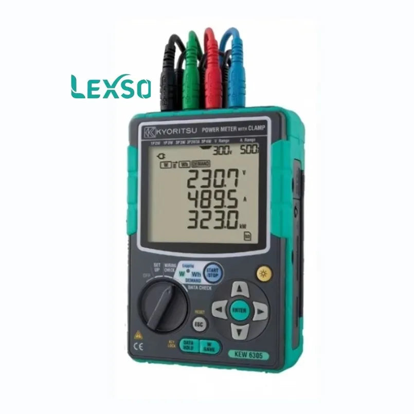 Kyoritsu KEW 6305 Electronic Power Meter for Real-time Monitoring Recording & Analysis of Single/3-phase Systems lexso