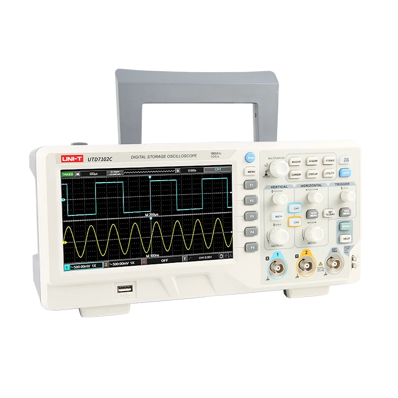 UNI-T UTD7102C Desktop Digital Storage Oscilloscope Dual Channel 100MHz Bandwidth 1GSa/s Sample Rate 64kpts Memory Depth lexso