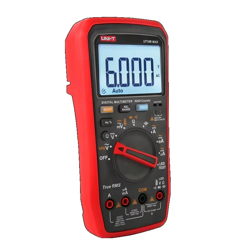UNI-T UT18B Max True RMS Digital Multimeter VFD 1000V 10A Resistance Capacitance Frequency Test Meter lexso