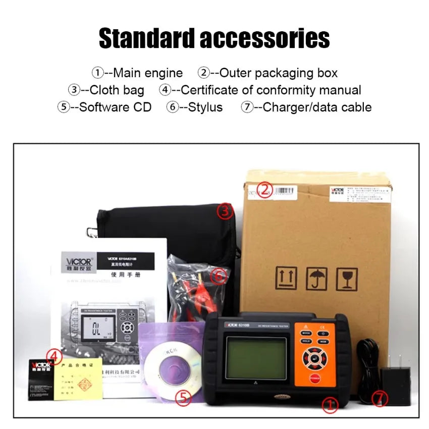 VICTOR 6310A DC Low Resistance Tester DC Micro Ohmmeter Resistance Tester Contact Resistance test LS   ytdi
