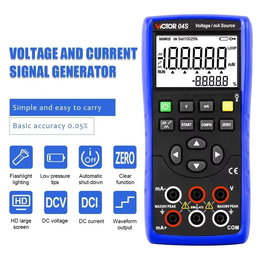 VICTOR VC04S Multifunction Calibrator Tester Temperature Calibrator Simulator Source Transmitter Calibrator 24V Power Supply LS   ytdi
