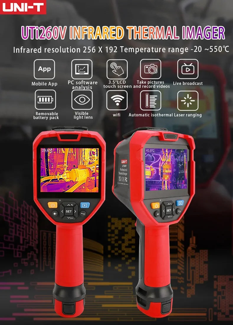 UNI-T UTi320V+ Thermal Imaging Camera HD Handle Infrared Camera Transport Tube Testing LS    ytdi