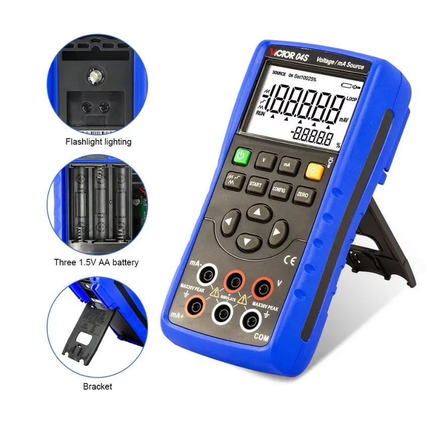 VICTOR VC04S Multifunction Calibrator Tester Temperature Calibrator Simulator Source Transmitter Calibrator 24V Power Supply LS   ytdi