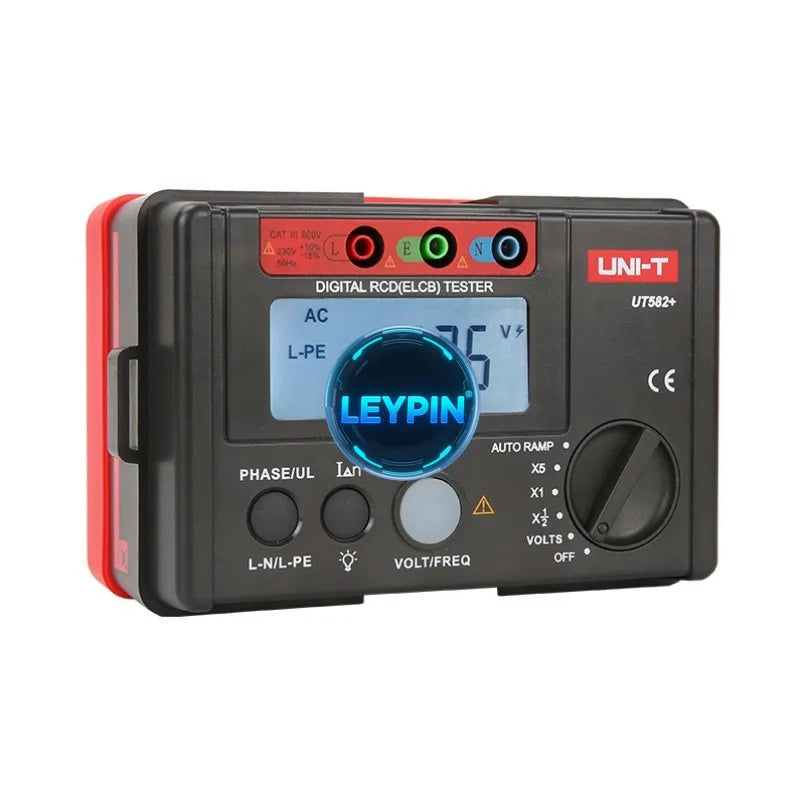 UNI-T UT582+ Digital RCD (ELCB) Tester  Single-phase Circuits LCD Backlight Data Hold CE UKCA     lexso