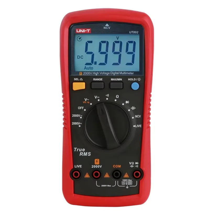 UNI-T UT892 Digital Multimeter 2000V High Voltage Detector AC DC Voltmeter Capacitance Resistance NCV LIVE Diode VFC Tester lexso